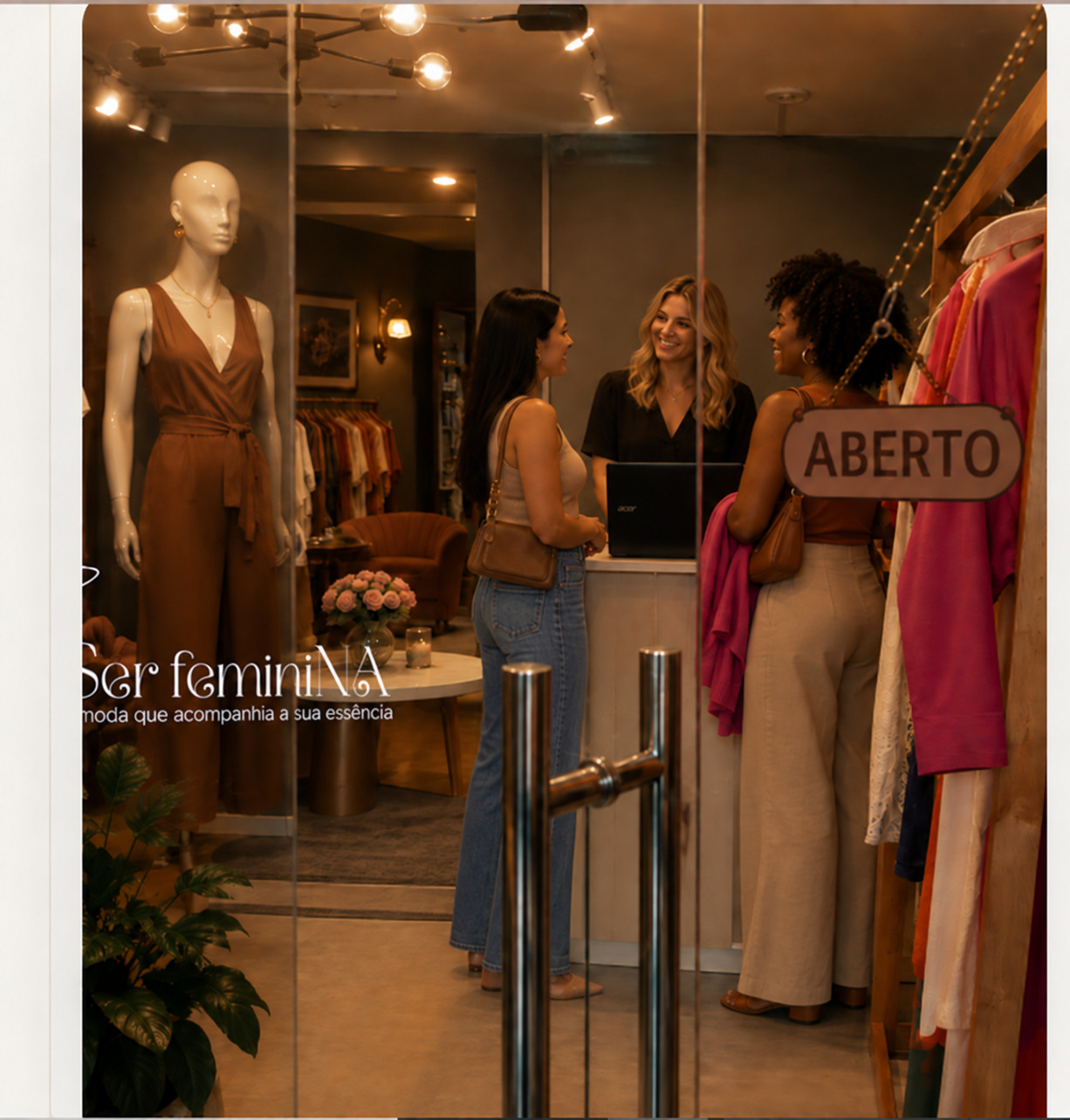 Interior da boutique Ser feminiNA na Várzea, Recife
